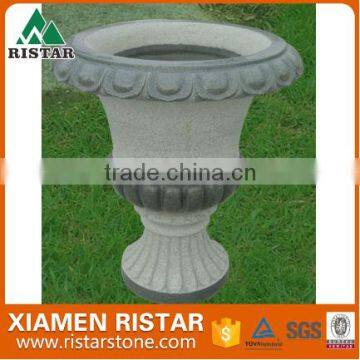 Large white granite stone garden flower pot