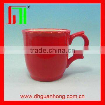 New design dolomite handpainted ceramic red mug