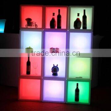 Led bar furniture/ led cube plastic cube shelves/led cubic tank