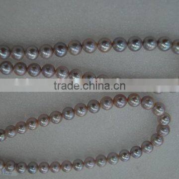 New 10-11mm Purple Round Freshwater Pearl 16 Inches Strand photo-2