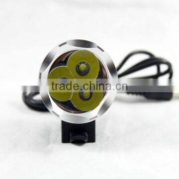 UniqueFire 3 Cree T6 led lumen tester 3800lm Cree Led Headlight battery pack Waterproof