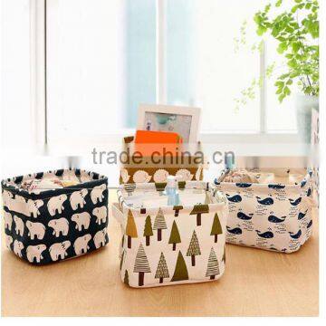 Cute Linen Desk Storage Case Cosmetic Stationery Jewellery Organizer Holder photo-4