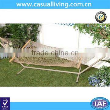 Outdoor Heavy-Duty Double Steel Hammock Stand With Cotton Rope Hammock