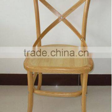 Cross-Back Light Brown Oak Banquet Party Chair photo-5