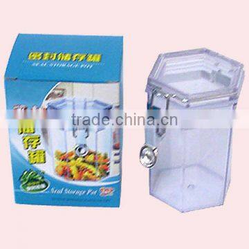 430ml Small Hexagon Plastic Airtight Container/Sealed Container