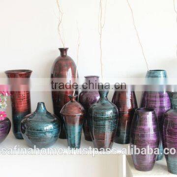 Colored lacquer decorative flower vase
