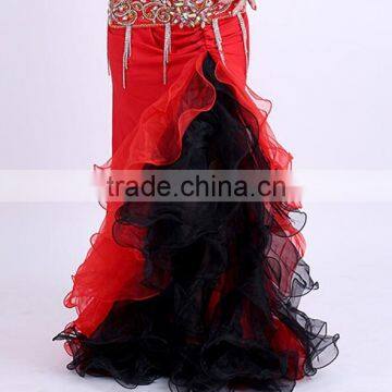 Adult dancewear elegant black and red skirt for dance Q5023