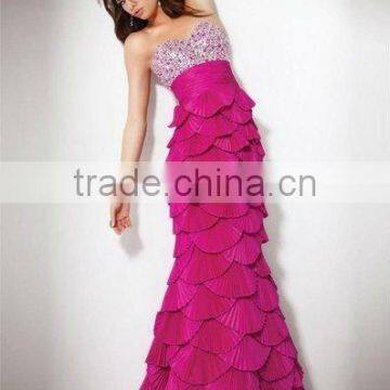 hot pink prom dresses without sleeve