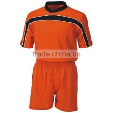 orange and black color Soccer Suit