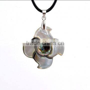 special windmill design paua shell leather necklace genuine leather abalone shell pendant necklaces for valentine gifts