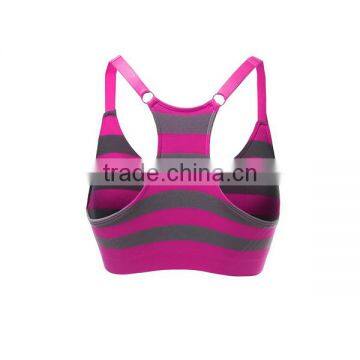 Wholesale Stripe Printed Breathable Dry-Fit Women Sports Bra YogaWear