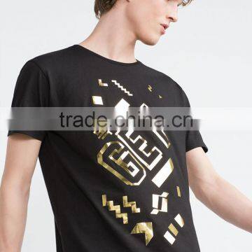 Fashion Design Golden Printed Custom t Shirt Printing photo-2