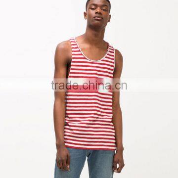 Classic red stripe 100%cotton tank tops