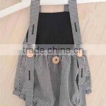 Soft Cotton Unisex Romper Newborn Grey Gingham Pattern Infant Baby Romper photo-4