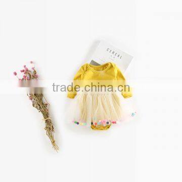 0-3 Years 2017 Wholesale Baby Patchwork Skirt Romper Soft Autumn Cotton Volie Babys Jumpsuit (pick Size Color) photo-5