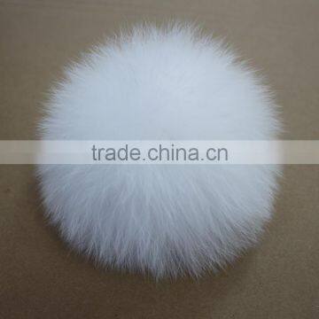 Myfur Genuine Pure White Soft Fox Fur Bobble Bag Charm Animal Fur Aceessory photo-2
