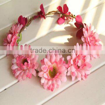 Wholesale Artifical Flora Bridal Headband Sunflower Head Wreath photo-4