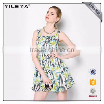 Cute Pattern Floral-Printing Advanced Apparel Dresses