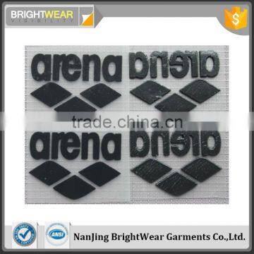 Factory supply good elastic 3D black silicone rubber logo heat transfer printing