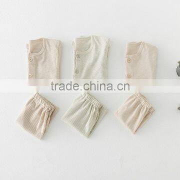 Wholesale Organic Cotton Baby t Shirt 2 Pcs in 1 Newborn Baby Clothes Clothing Set photo-3