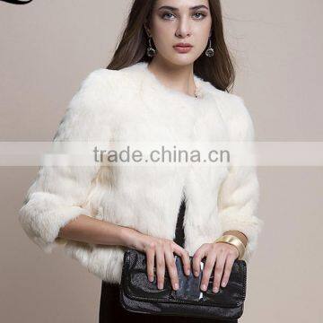 2017 autumn and winter new European fashion big high-quality women rex rabbit fur coat