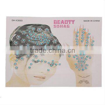 Glitter Removable Temporary Tattoo Sticker Body Art Multicolor At Random 18.8cm x 8.5cm, 1 Packet