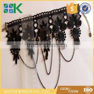 Party Queen Pearl Wide Neck Ornaments Black Lace Necklace Punk Dress Accessories False Collar photo-3