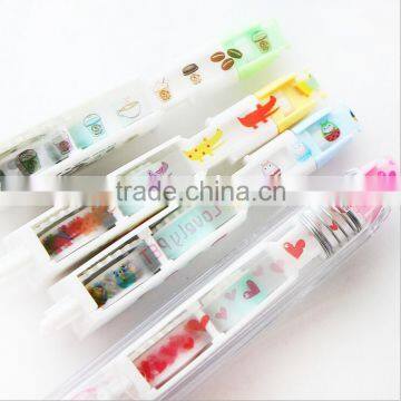 New Developed Push Cartoon Classicial Colored Pattern Decoration Correction Tape and 3 Reill