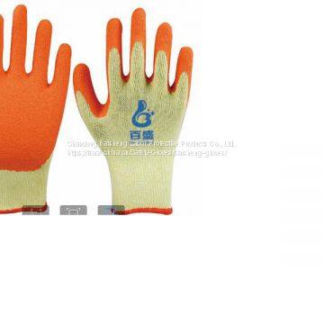 10G TC gloves with latex coated crinkle.work gloves safety gloves coated gloves protective gloves dipping gloves
