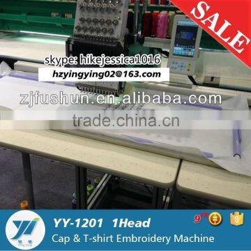 YY-1201 single head flat t shirt big area computerized embroidery machine/sewing machine