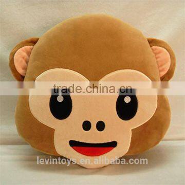 EN71 Standard Customizde Plush Toy Style Cute Monkey Emoji Pillow