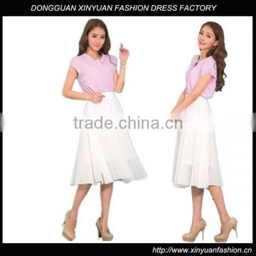 Summer Apparel Women Casual Long Chiffon Pleated Party Skirts Ladies Long Skirt Suits