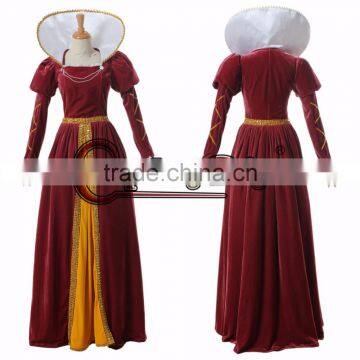 red medieval dress Victorian Ball Gown stand collar cosplay costume women's fancy dress custom made