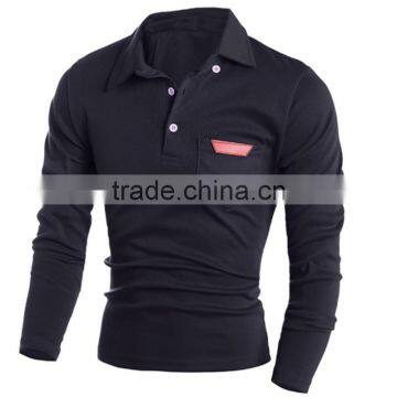 New Design Cotton and Polyester Custom Cut Sew Ong Sleeve Polo Shirts