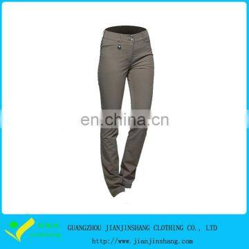 100% Polyester Solid Color Slim Fitness Golf Trousers For Ladies