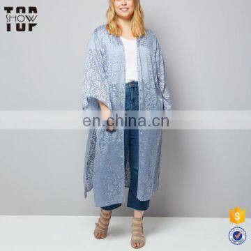 New products 2017 innovative product curve kimono long grey floral kimono women