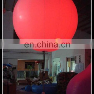 Portable inflatable red lighting tripod balloon, standing stage lighting event decoration