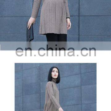 China wholesale price -Women's Cotton autumn sweater /high collar pleated Sweater for OEM