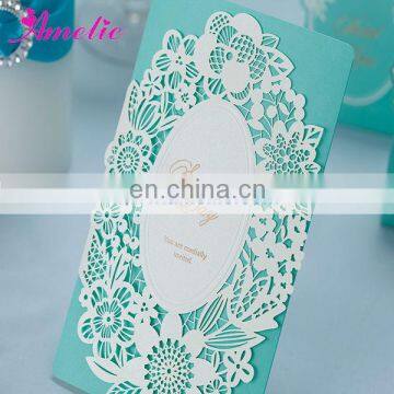 ACW002 Wholesale Blue Royal Wedding Invitation Card