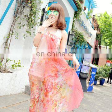 2015fashion Style Newest High Quality Silk Crepe Georgette Digital Printing Pareo(SP860L) photo-3