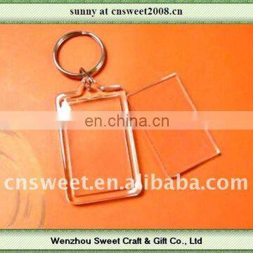 Wholesale Plastic Keychain Promotional Acrylic Keychain With Logo Insert Blank Keychain photo-3