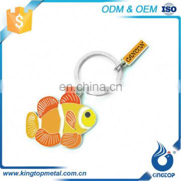 Embossed Metal Animal Key Blanks Cartoon Ring Fish Keychain