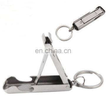 Top Quality Business Gift Custom Logo Accepted Multi Function Blank Stainless Steel Nail Clipper With Opener