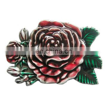 Zinc Alloy Painted Craft Rose Flower Belt Buckles