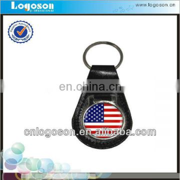 custom decoration promotion items design usa flag leather key chains