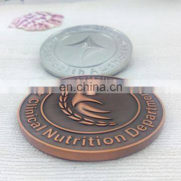 High quality antique copper souvenir coin with custom logo engraved