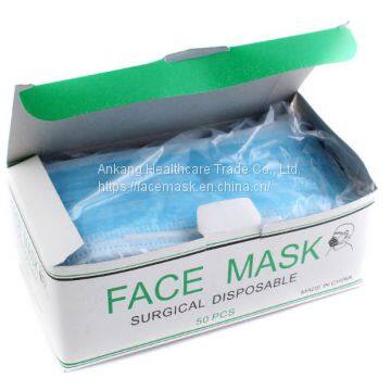 3 Ply Ear Loop Blue / White Color Disposable face mask