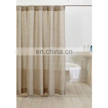 Natural Soft Linen Material Ready-Made Hemp Shower Curtain for SPA Bath Decor