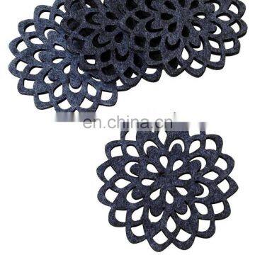 Hexagon Shape Multi Pockets Mug Linen Color Felt Coaster New Zealand photo-5