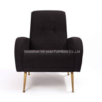 High back upholstered lounge armchair